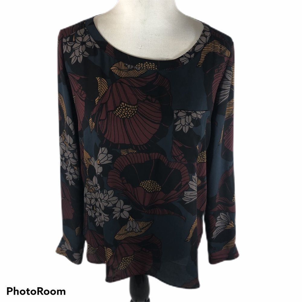 Ann Taylor Loft Floral Design Tunic‎ Shirt Small